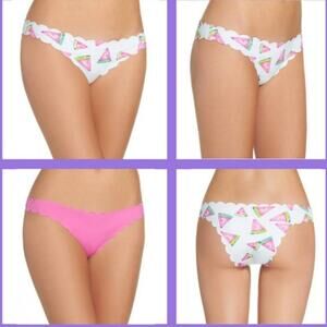 NWOT Pilyq Reversible Watermelon Scalloped Seamless Bikinis ( full coverage)